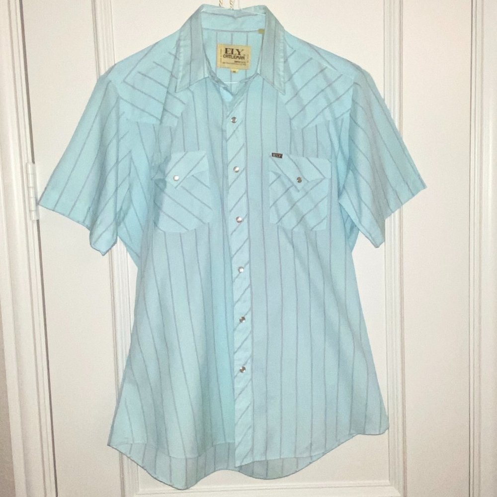 Vintage ELY Cattleman Pearl Snaps Short Sleeve Shirt